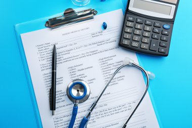Sağlık stetoskop, Pano, kalem ve hesap makinesi