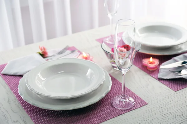 Table setting for two person — Stock Photo, Image