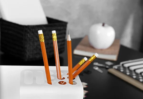 Set of pencils in office case — Stock Photo, Image