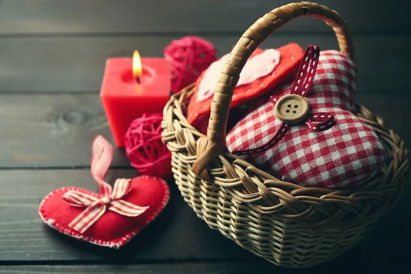 St Valentine 's decor with hearts — стоковое фото