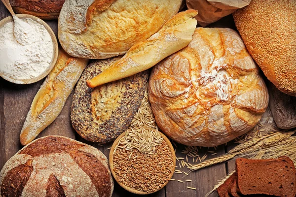 Фон свежего хлеба, крупным планом — стоковое фото