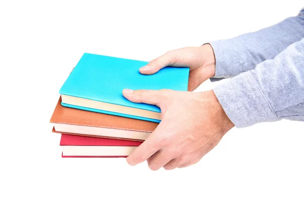 Hände, die Bücher halten — Stockfoto