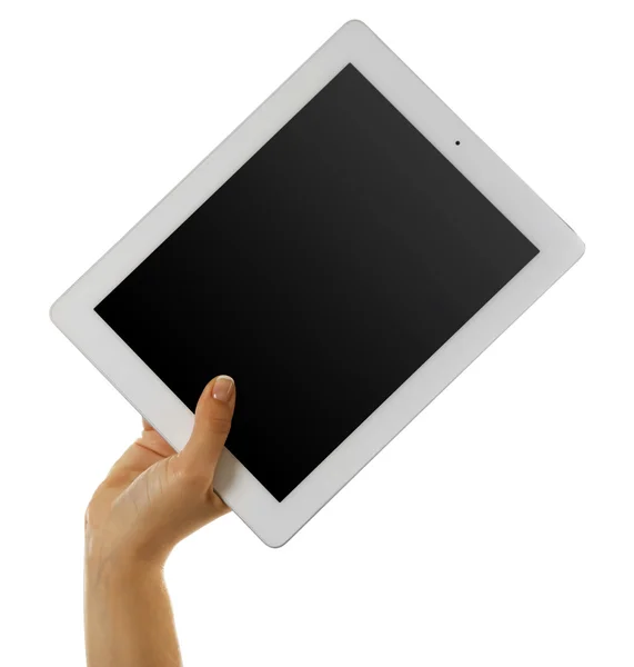 White tablet in hand — Stock Photo, Image