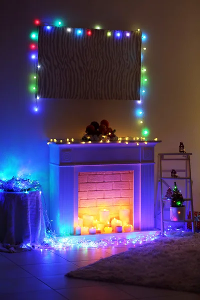 Díszített karácsonyi szoba — Stock Fotó