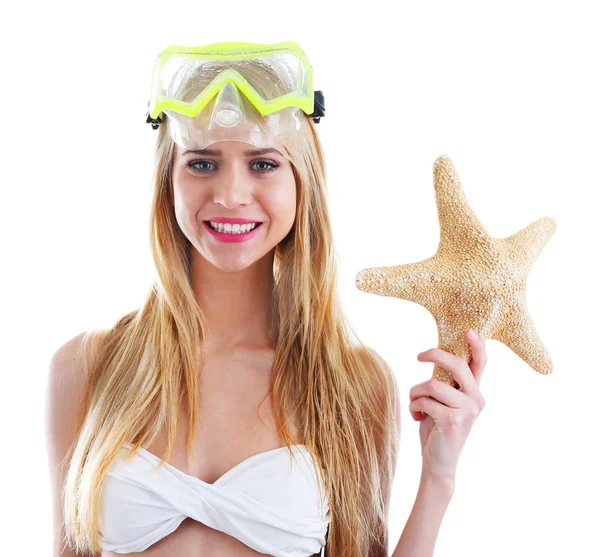 Young beautiful woman in swimsuit — Stock Photo, Image