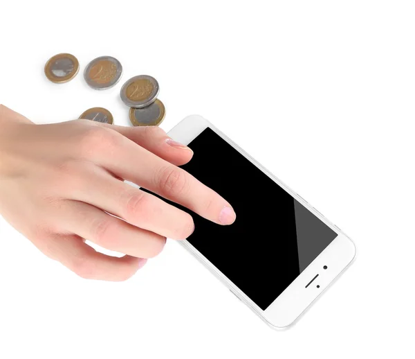 Hand with smart phone — Stock Photo, Image