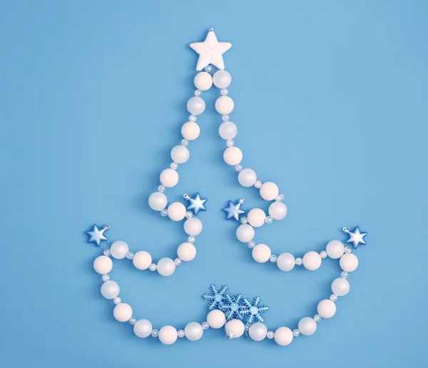 Árbol de Navidad de guirnalda blanca — Foto de Stock