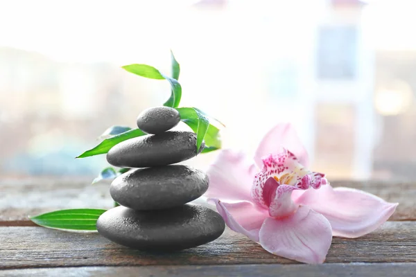 Spa stones with bamboo — Stock Photo, Image