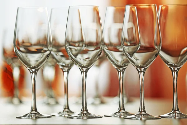 Empty wineglasses on a table — Stock Photo, Image