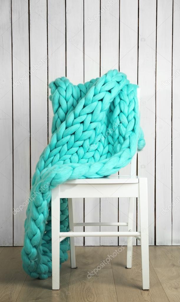 Knitted woolen blanket