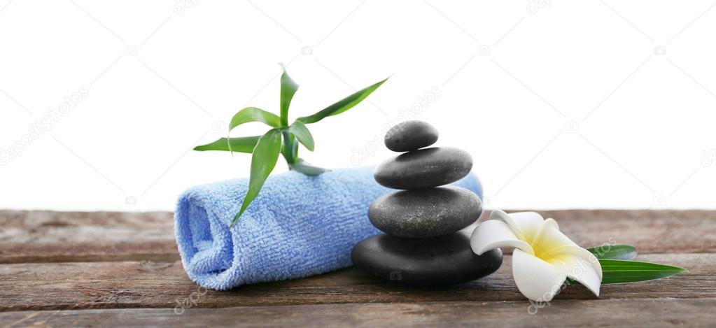 Spa stones with towel