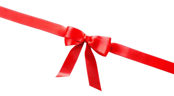 Red ribbon with bow — Stock Photo, Image