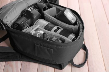 Fotoğrafçının ekipman katta 