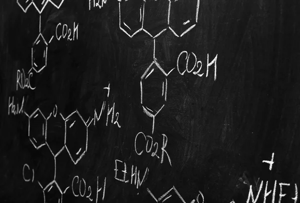 School blackboard with formulas — Stock Photo, Image