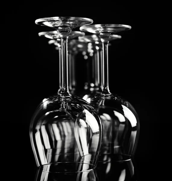 Wine glasses in a row — Stock Photo, Image