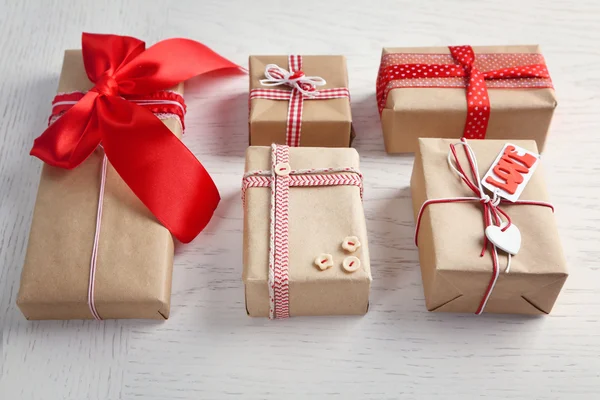 Set of wrapped gifts — Stock Photo, Image