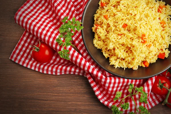 Havuç ile haşlanmış pirinç — Stok fotoğraf
