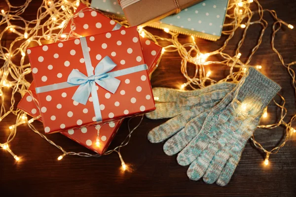 Gouden lichten van Kerstmis — Stockfoto