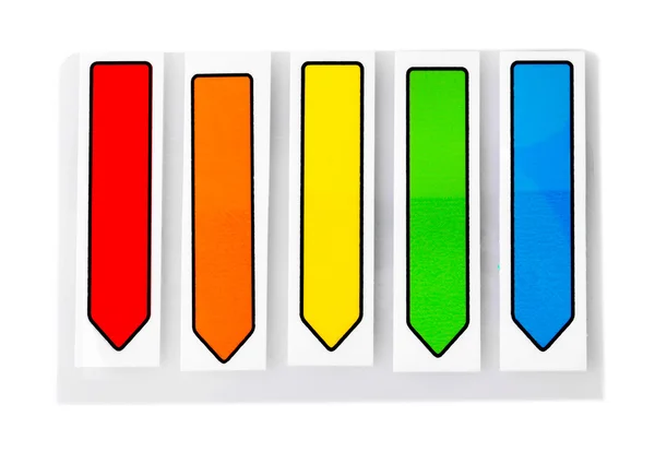 Colourful bookmarks on white — Stock Photo, Image
