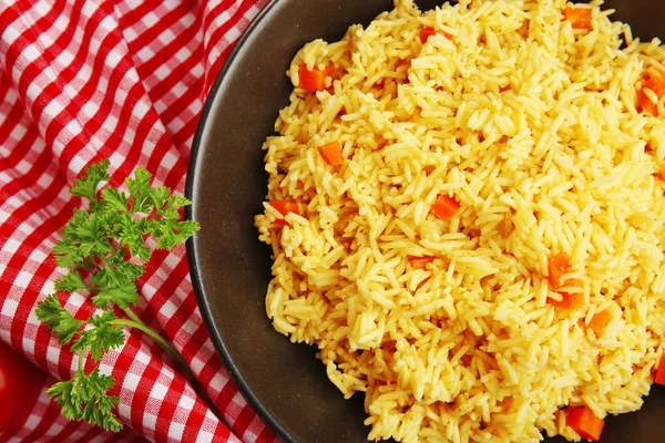 Stewed rice with carrot — Stock Photo, Image