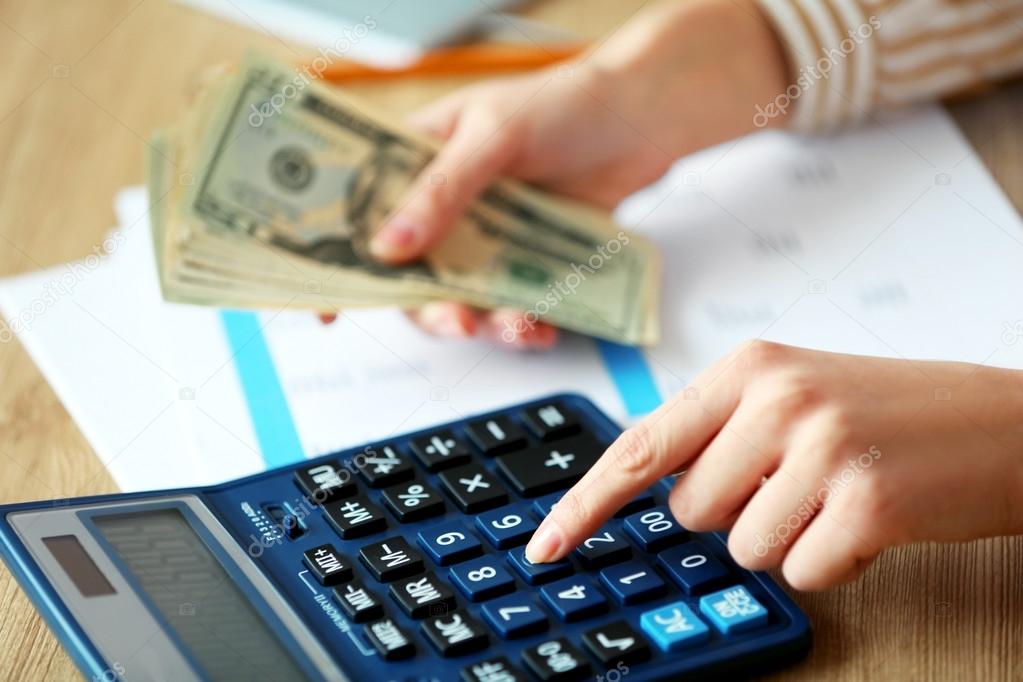 Woman counting money 