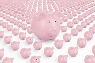 Pembe seramik domuzcuk bankalar kolaj