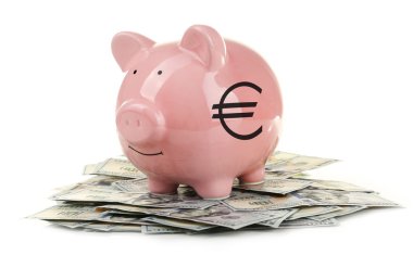 İzole dolar ile Piggy banka