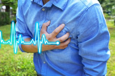 chest pain - heart attack. clipart
