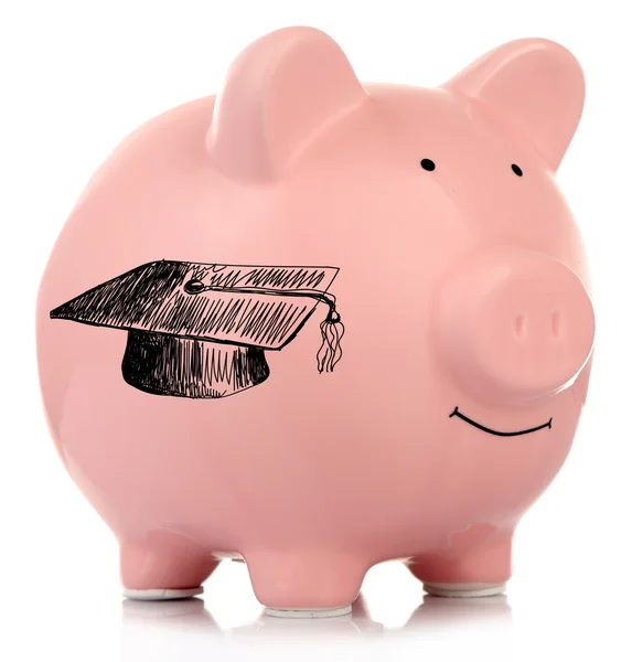 Pink ceramic piggy bank — Stock Photo, Image