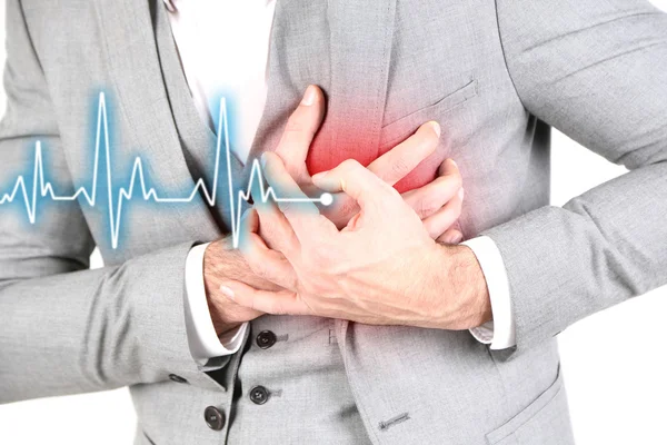 Dolor en el pecho - ataque al corazón . — Foto de Stock