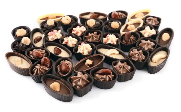 Dulces de chocolate aislados en blanco — Foto de Stock