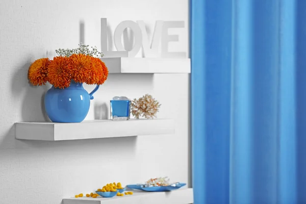 Blauwe home decor — Stockfoto