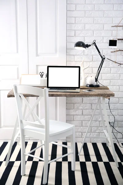 Modern monochrome style workplace — Stock Photo, Image