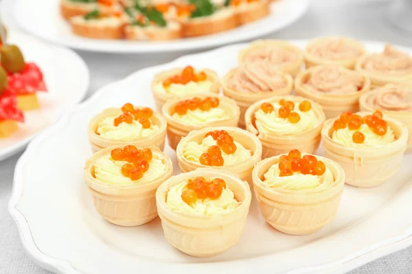 Set of cold snacks, closeup — Stock Photo, Image