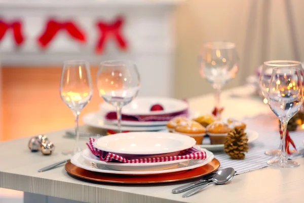 Christmas table setting — Stock Photo, Image