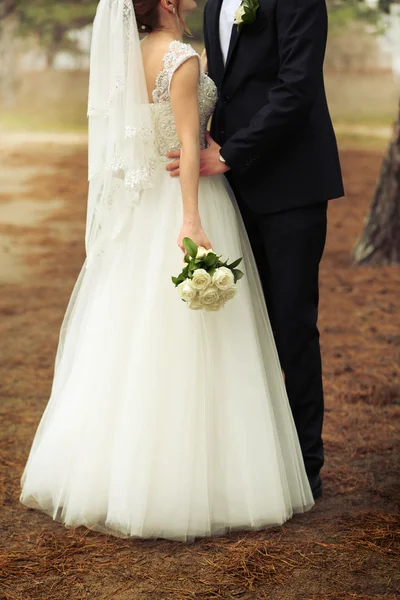 Felice sposa e sposo abbraccio — Foto Stock