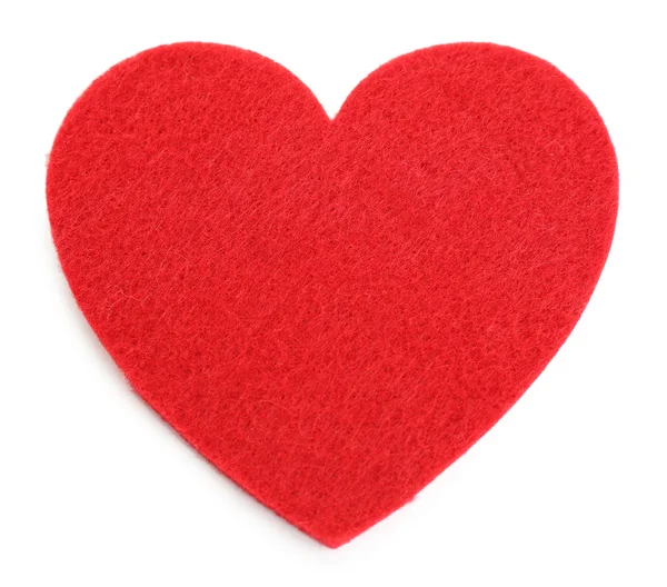 Red felt heart — Stock Photo, Image