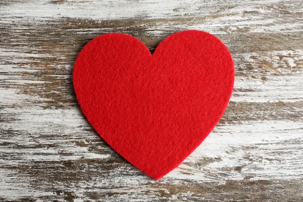 Red felt heart — Stock Photo, Image