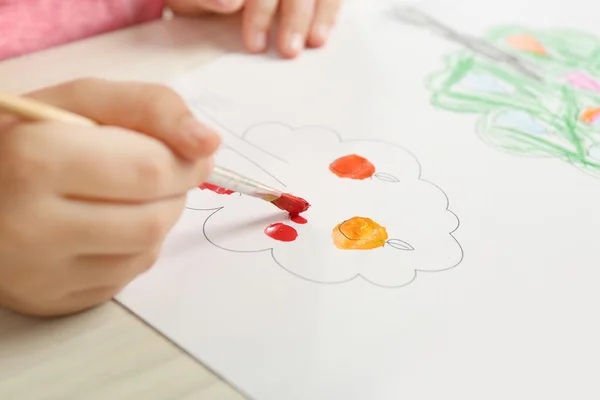 Child drawing closeup — Stock Photo, Image