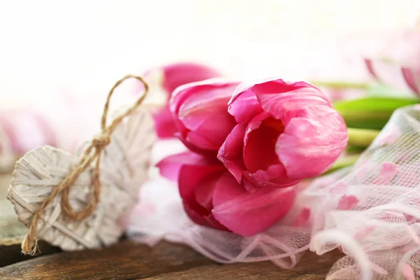 Beautiful romantic composition with flowers. St. Valentines Day background — Stock Photo, Image