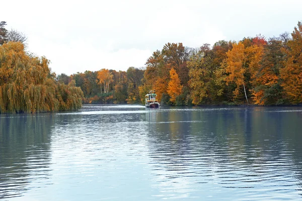 Jezioro w jesiennym parku — Zdjęcie stockowe