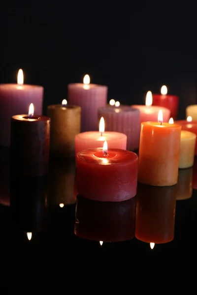 Many burning small candles — Stock Photo, Image