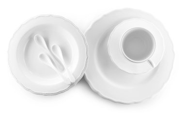 Bardak ve kaşık ile plakalar