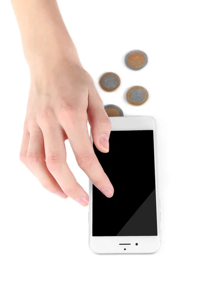 Hand with smart phone — Stock Photo, Image