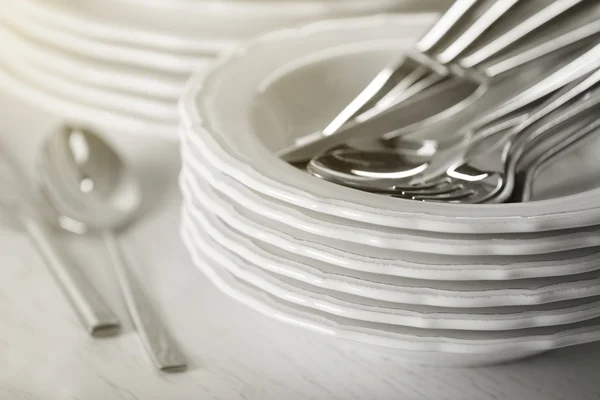 Served table in restaurant, closeup — Stock Photo, Image