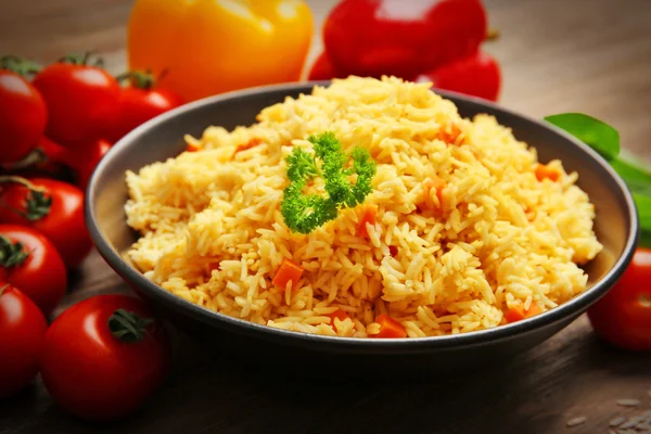 Dish of vegetarian rice closeup — Stock Photo, Image