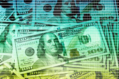 Birçok yüz dolar nakit para arka plan olarak