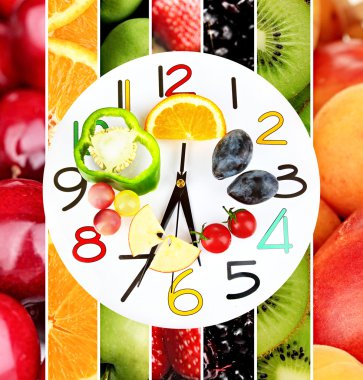 Yemek saati. Sağlıklı gıda kavramı