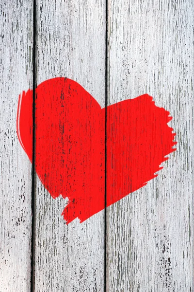 Czerwone serce namalowane na ścianie — Zdjęcie stockowe