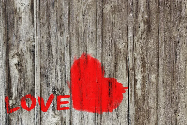 Wort "Liebe" an Wand gemalt — Stockfoto